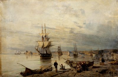 Sunset at the Seashore by Konstantinos Volanakis